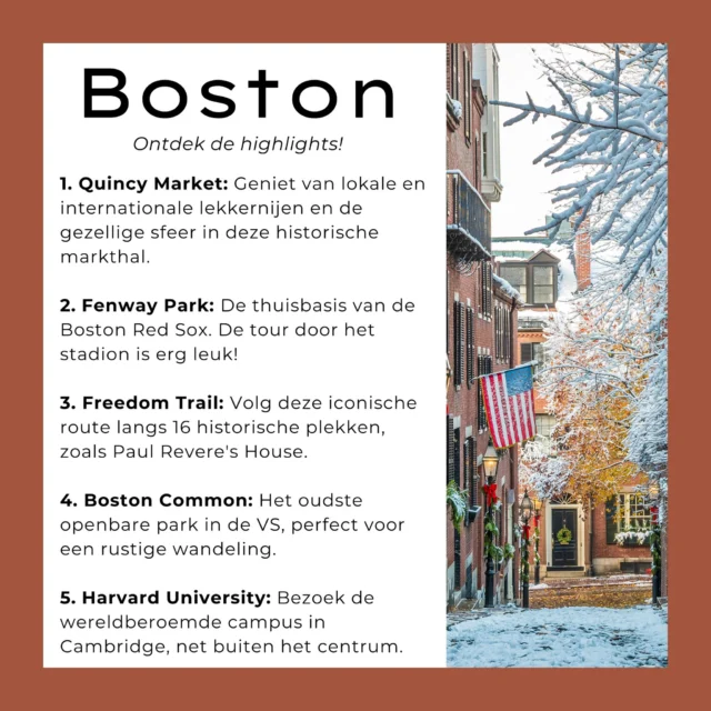 Boston is een geweldig leuke stad, en een perfect startpunt van een roadtrip door bijvoorbeeld New England. 🚗 En wist je dat er tegenwoordig ook een observatiedek is? Vanaf View Boston heb je een mooi uitzicht over de stad! 🔭 (Meer lezen? ➡️ https://tinyurl.com/ViewBoston)